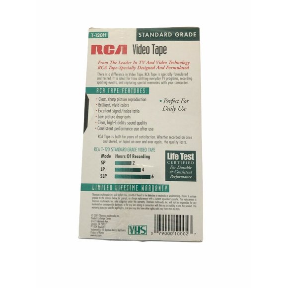 RCA VHS Video Tape T-120H NEW Standard Grade up to 6 Hours of Play Lot of 2 - Picture 3 of 9